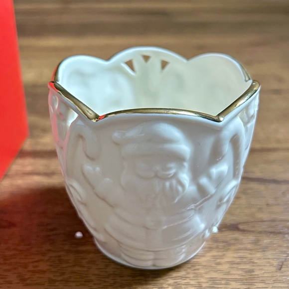 Lenox~ White/Gold • Merry Lights Snowman Votive Tea Light Ceramic Candle • New - Picture 4 of 12